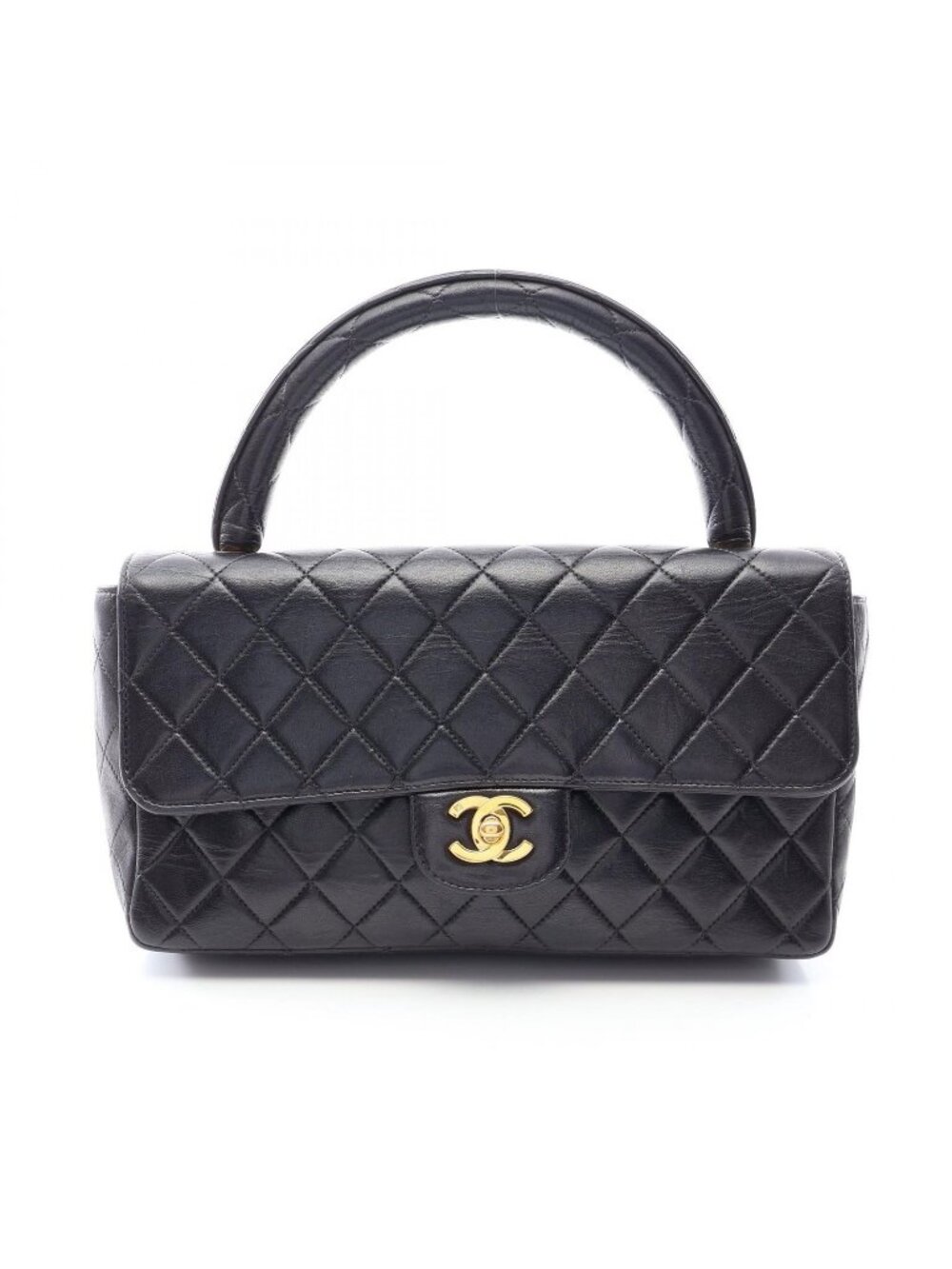 Chanel Handbag Quilted Parent Child Bag Black Lambskin